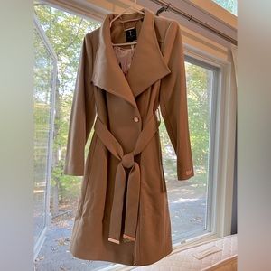 Ted Baker London Rose Wrap Wool Coat - Camel (Beige), Size 2 - New with Tags!